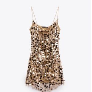 SEQUIN MINI GOLDEN DRESS